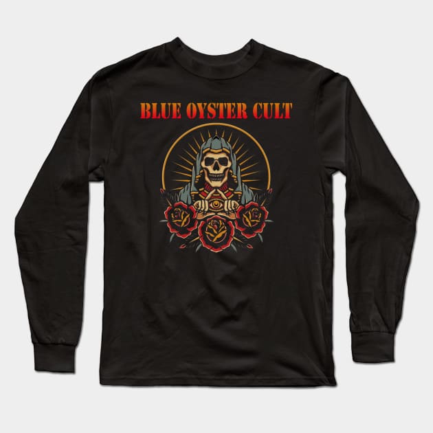 skull triangle blue oyster cult Long Sleeve T-Shirt by Art by neschtoons